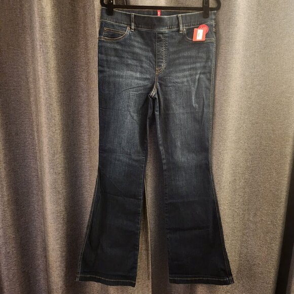 NWT Spanx pull-on Flare Jeans XL- Midnight Blue (Discontinued shade!) - Picture 2 of 6